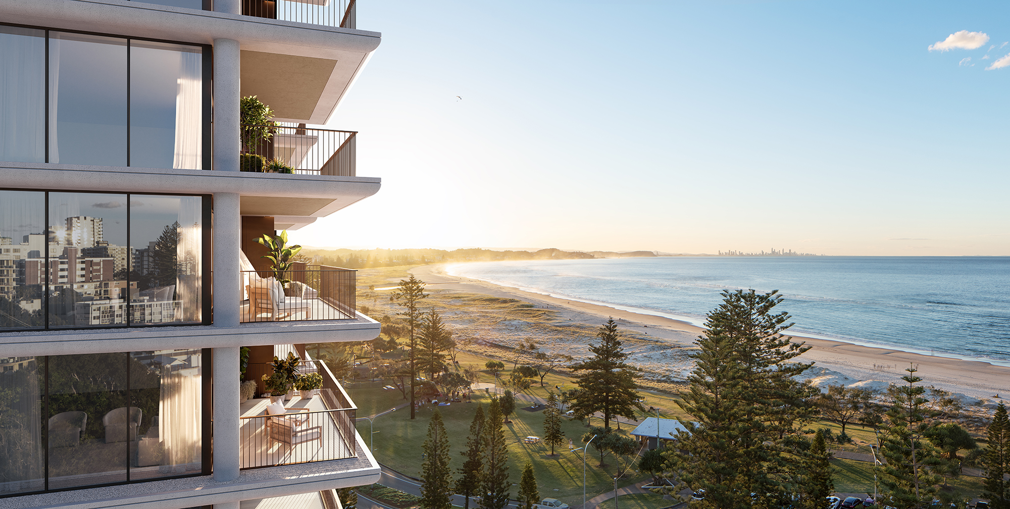 Image of balconies overlooking coastline