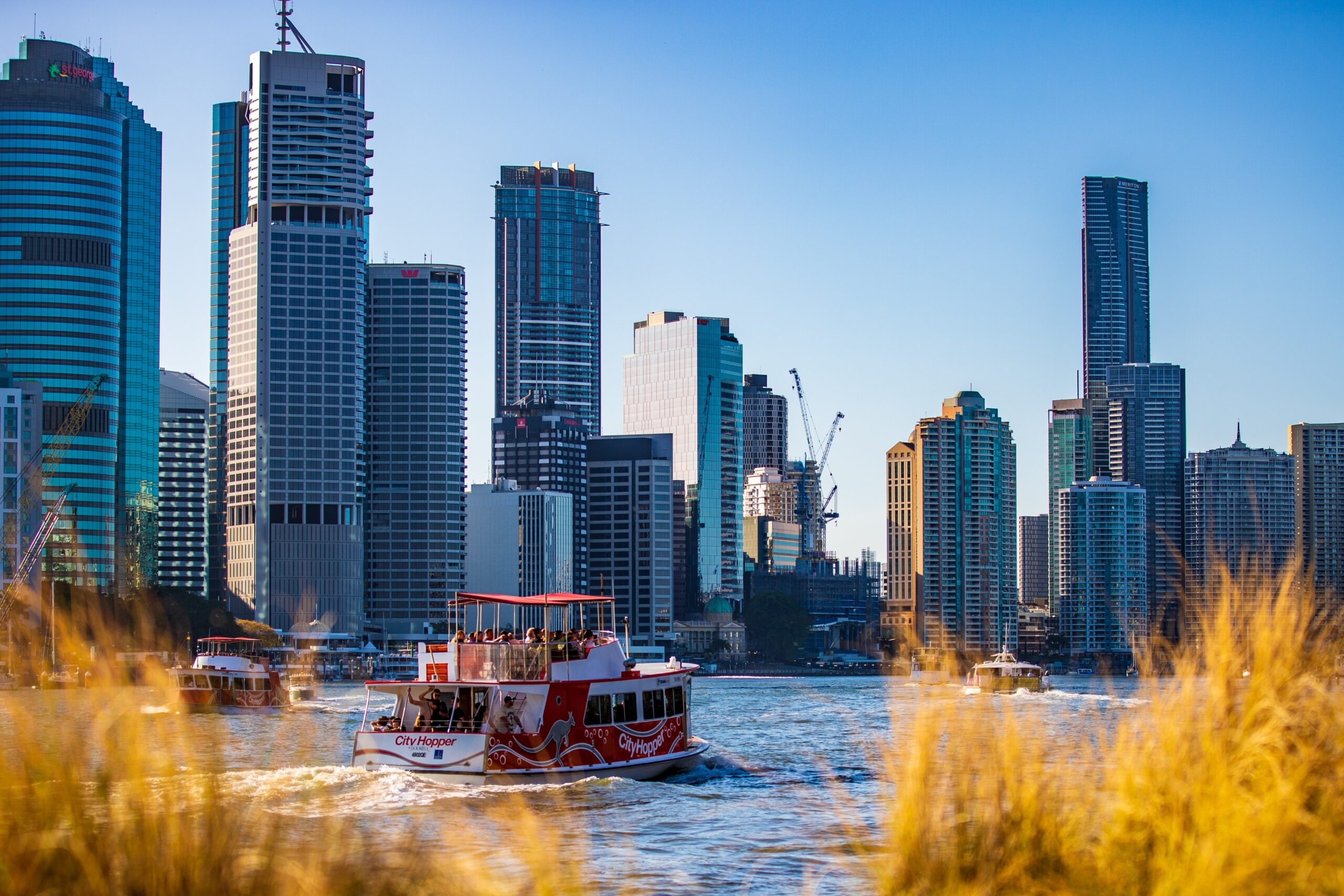 Brisbane river and city skyline